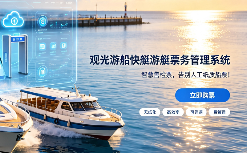 观光游船快艇游艇票务管理系统：智慧售检票，告别人工纸质船票！