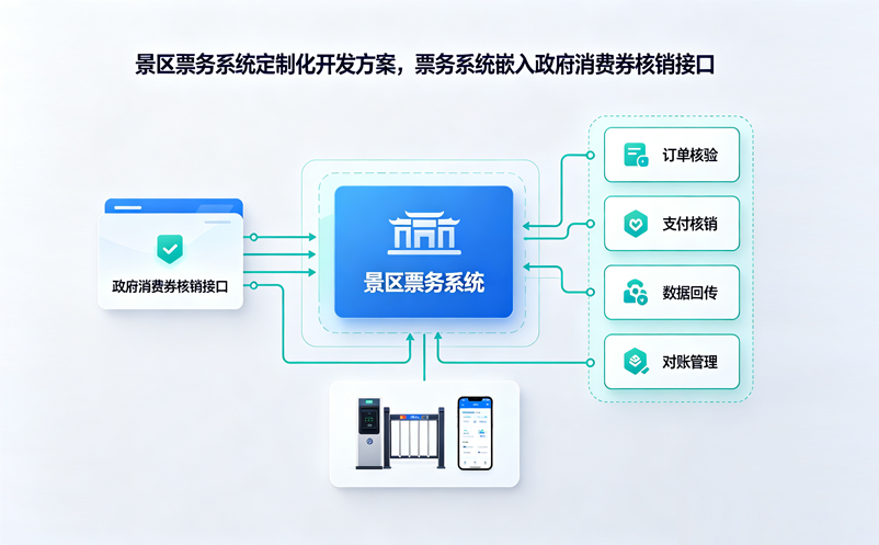 景区票务系统定制化开发方案,票务系统嵌入政府消费券核销接口