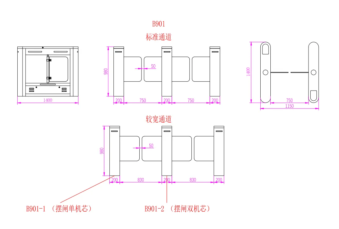 景区票务摆闸硬件结构