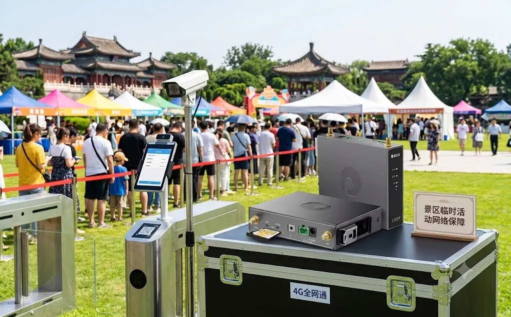 景区4G无线路由器应用场景：户外临时活动会场快速组网场景