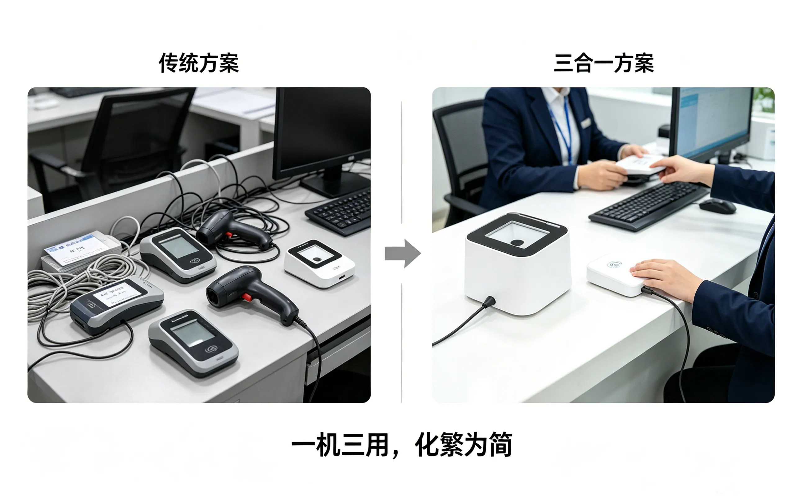 景区身份证二维码IC卡三合一读卡器痛点解决