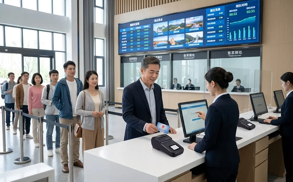 景区社保读卡器应用场景：5A级景区惠民旅游窗口场景
