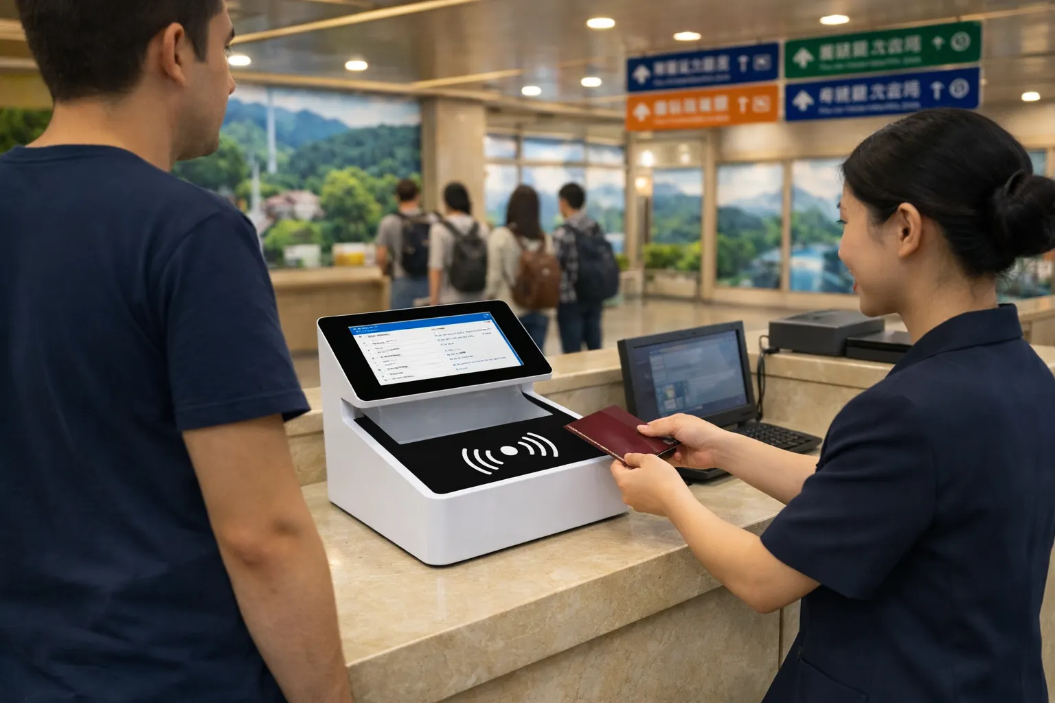 景区护照阅读器应用场景：5A景区外籍游客快速入园场景