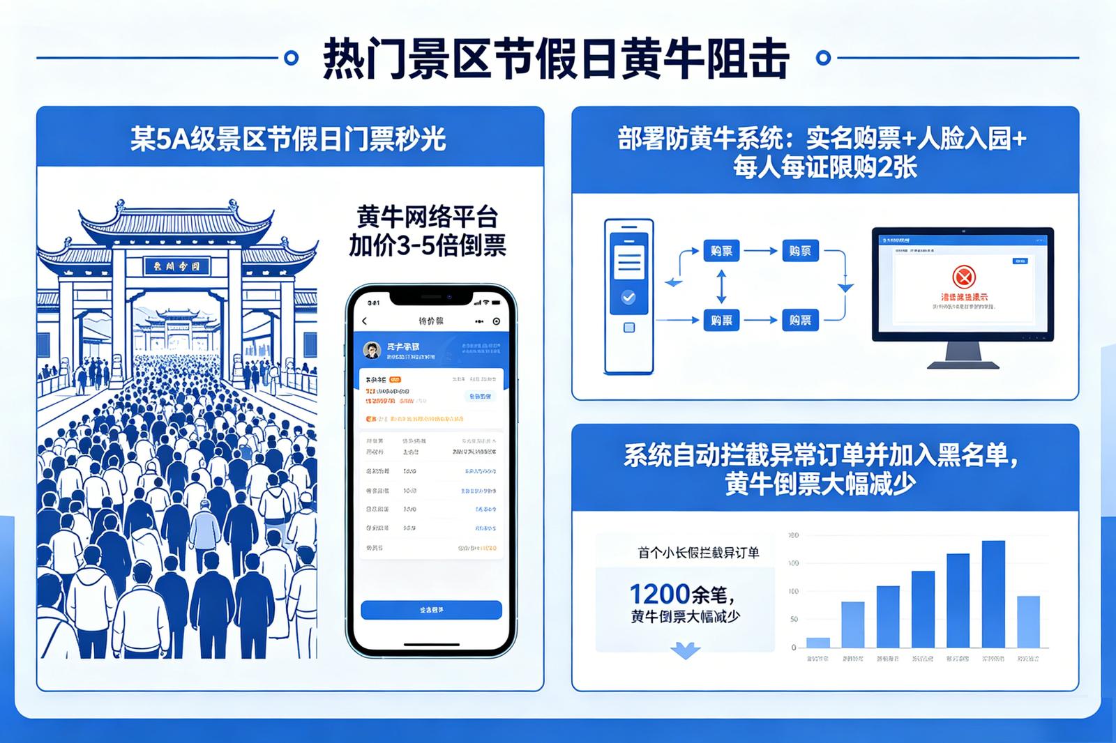 景区防黄牛系统应用场景：热门节假日黄牛阻击