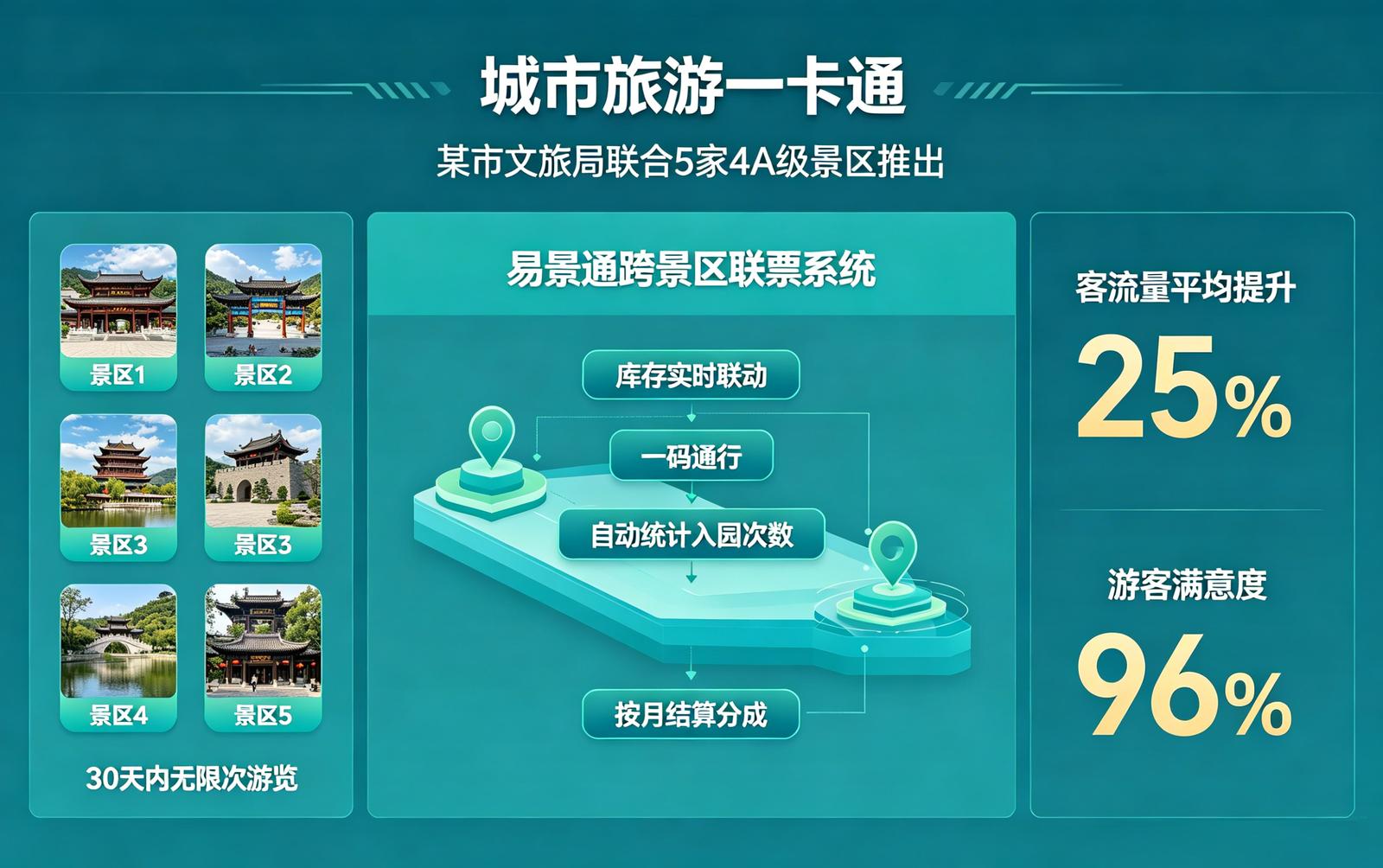 景区跨景区联票组合应用场景：区域旅游一卡通