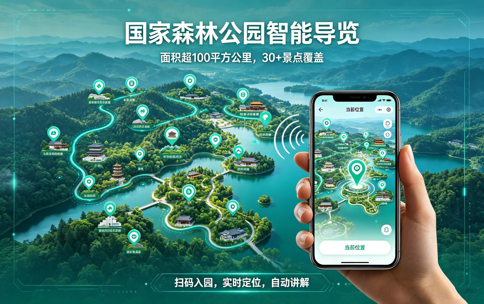 景区智慧导览系统应用场景：大型自然智能导览