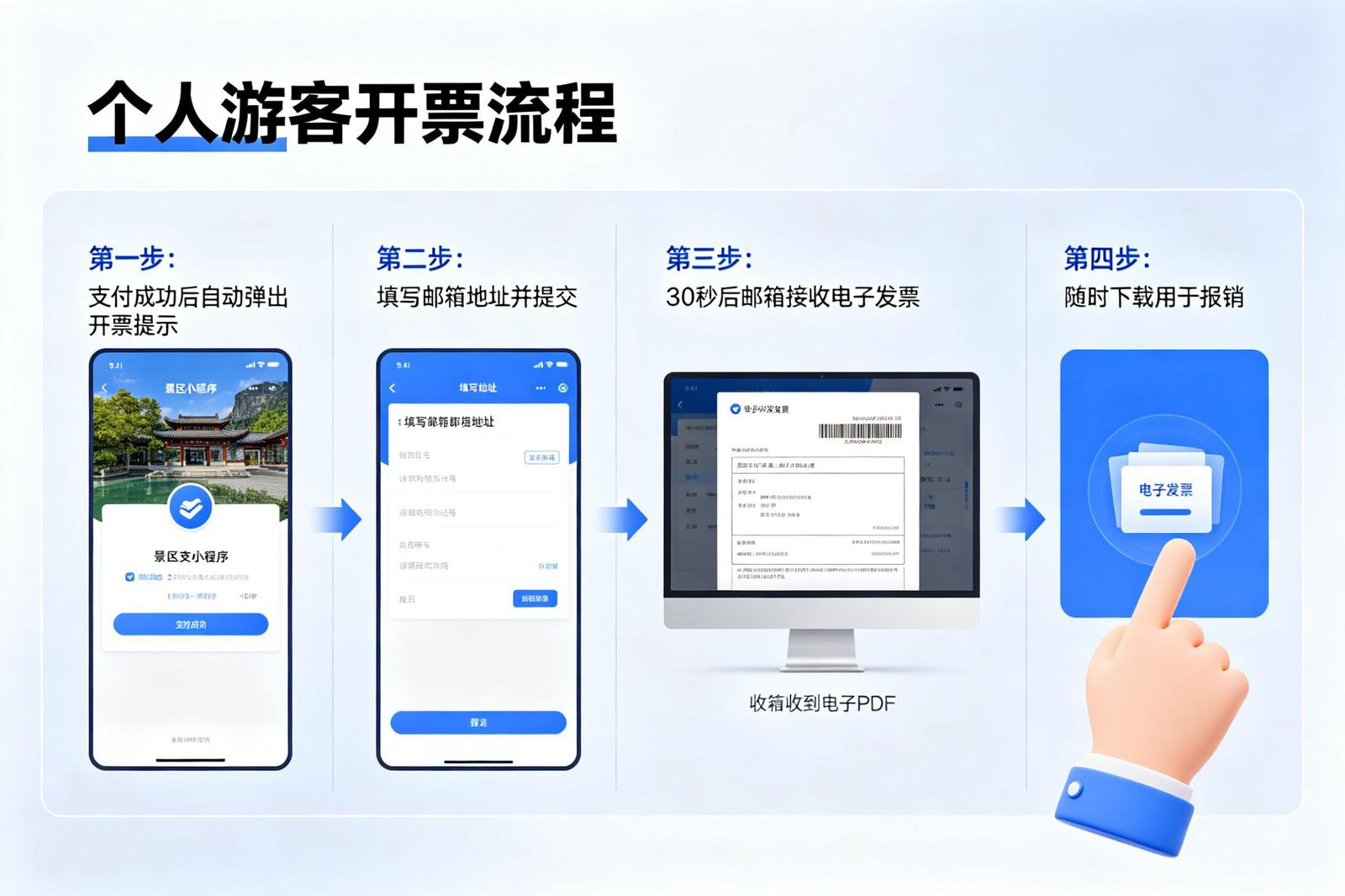 景区数电发票对接应用场景：个人游客开票