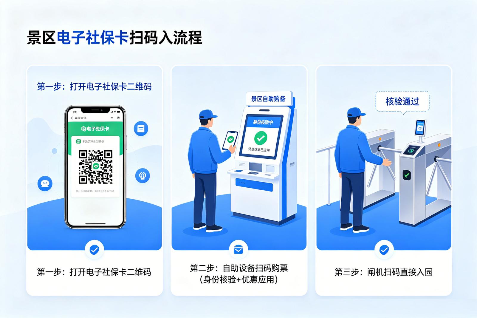 景区社保卡对接应用场景：电子社保卡扫码入园