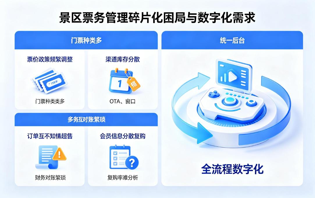 景区票务管理系统痛点解决：票务管理的碎片化困局