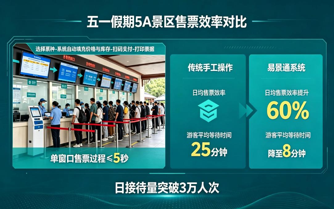 景区窗口售票系统应用场景：节假日高峰出票