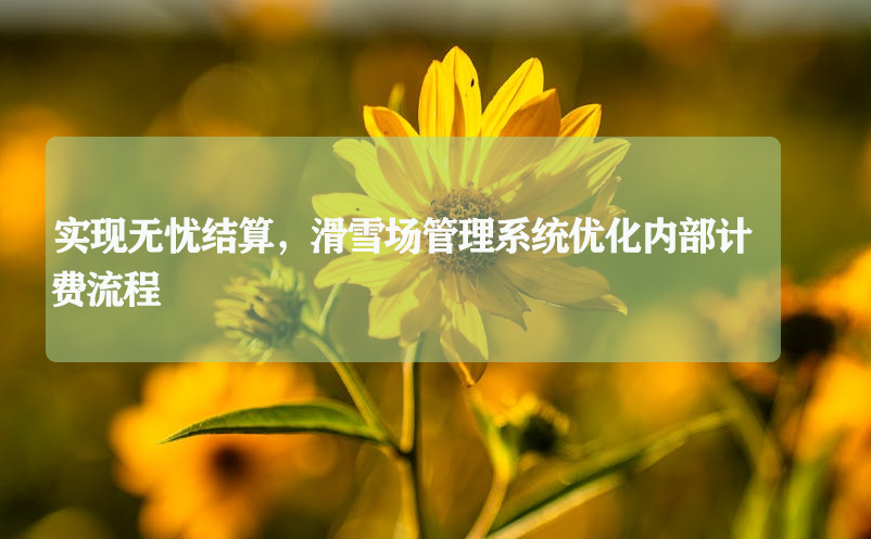 实现无忧结算，滑雪场管理系统优化内部计费流程