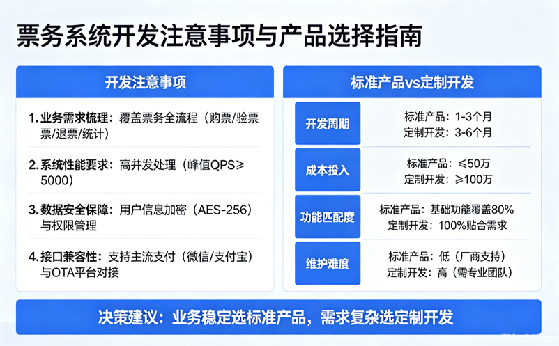 票务系统开发要注意什么?标准产品与定制开发怎么选 票务系统开发要注意什么?标准产品与定制开发怎么选