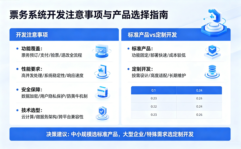 票务系统开发要注意什么?标准产品与定制开发怎么选 票务系统开发要注意什么?标准产品与定制开发怎么选