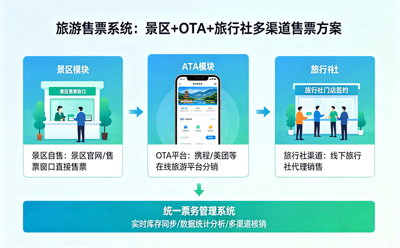旅游售票系统是什么?景区+OTA+旅行社多渠道售票方案 旅游售票系统是什么?景区+OTA+旅行社多渠道售票方案