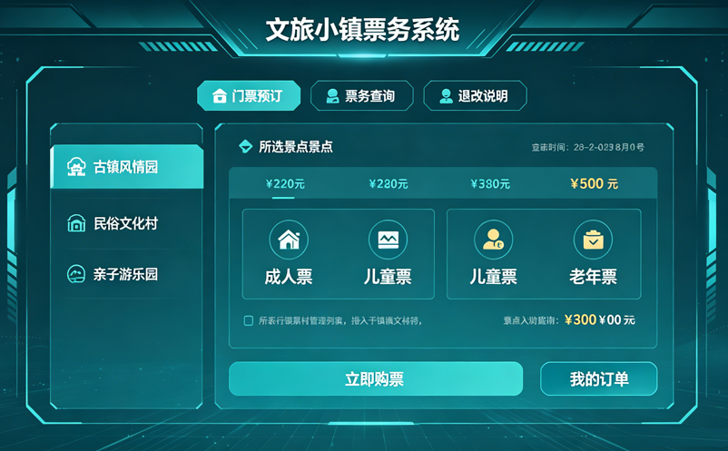 文旅小镇票务系统:多业态联票+住宿联动+消费一卡通 文旅小镇票务系统:多业态联票+住宿联动+消费一卡通