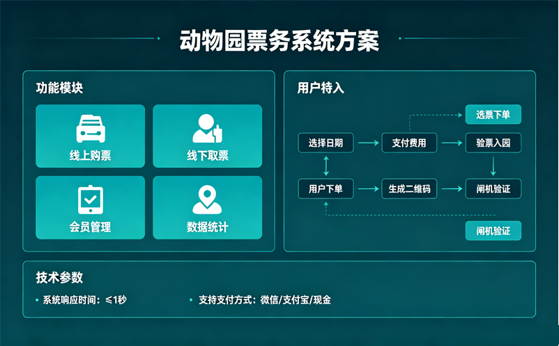 动物园票务系统方案：门票+园内消费+年卡一体化管理