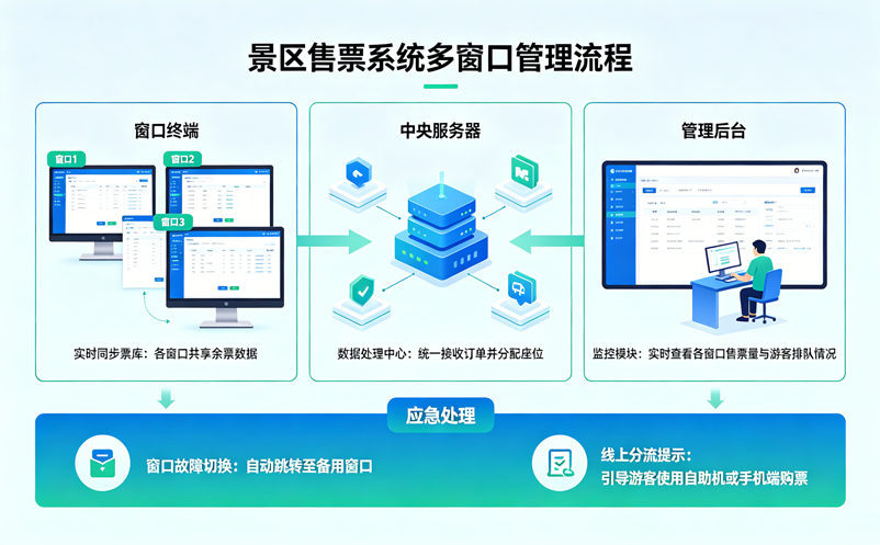 景区售票系统如何管理多个售票窗口