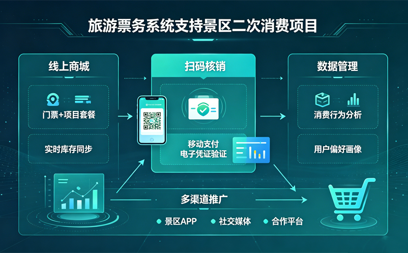 旅游票务系统如何支持景区二次消费项目