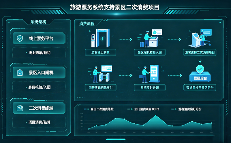 旅游票务系统如何支持景区二次消费项目