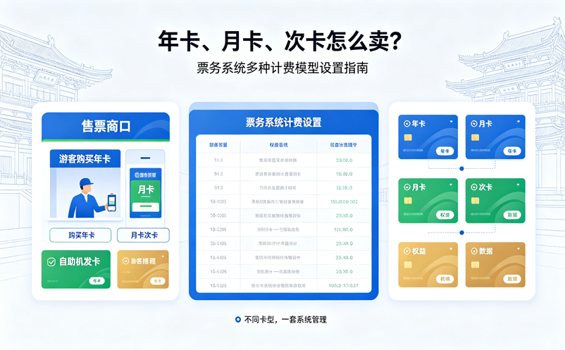 景区年卡、月卡、次卡怎么卖?票务系统多种计费模型设置指南