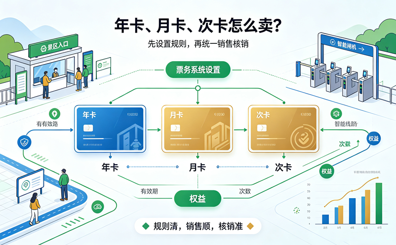 景区年卡、月卡、次卡怎么卖?票务系统多种计费模型设置指南 景区年卡、月卡、次卡怎么卖?票务系统多种计费模型设置指南