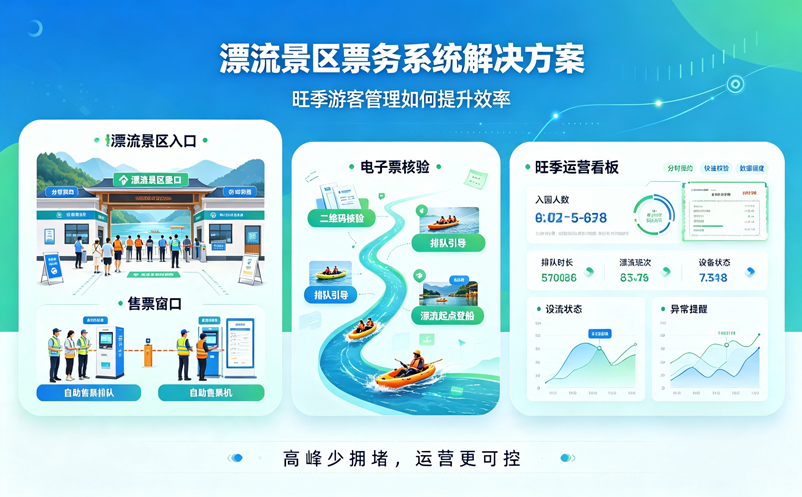 漂流景区票务系统解决方案:旺季游客管理如何提升效率