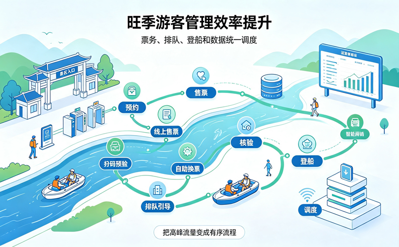 漂流景区票务系统解决方案:旺季游客管理如何提升效率 漂流景区票务系统解决方案:旺季游客管理如何提升效率