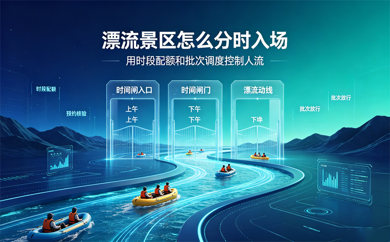 漂流景区分时入场怎么做？易景通票务系统连接预约、批次与检票