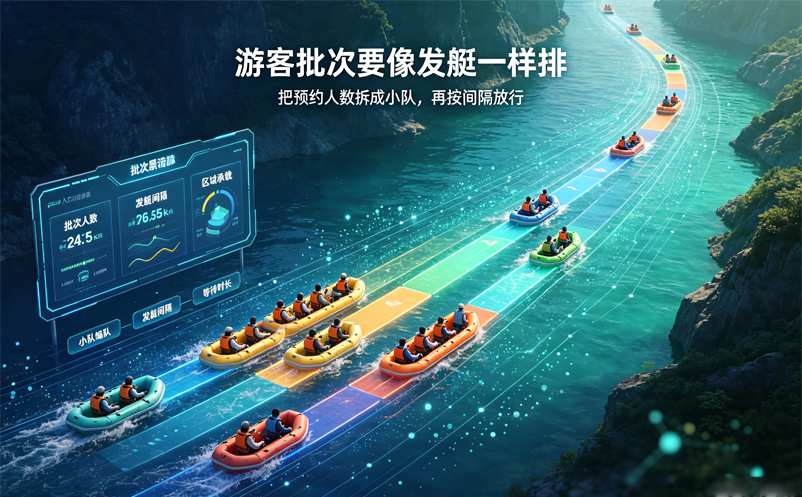 漂流景区分时入场怎么做？易景通票务系统连接预约、批次与检票