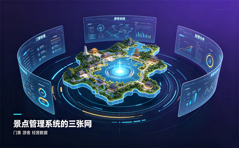景点管理系统如何同时管理门票、游客和经营数据？