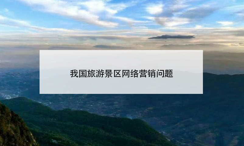 我国旅游景区网络营销问题