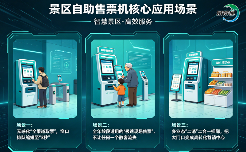 景区自助售票机与景区自助售取票系统的三个核心应用场景
