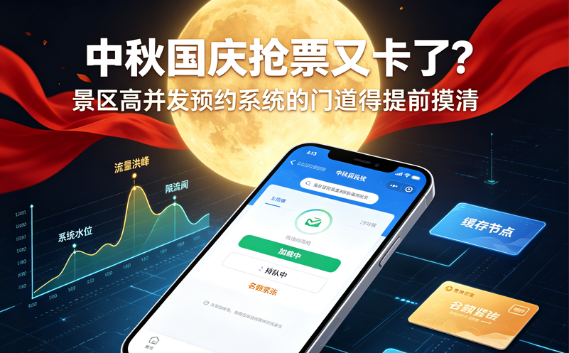 中秋国庆抢票又卡了？景区高并发预约系统的门道得提前摸清  